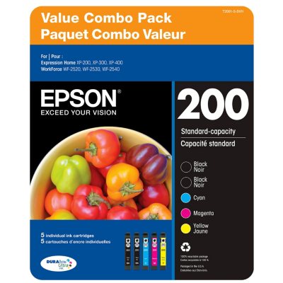 Epson T200 Series Tintenpatrone, Schwarz/Cyan/Magenta/Gelb, 5 Stk.