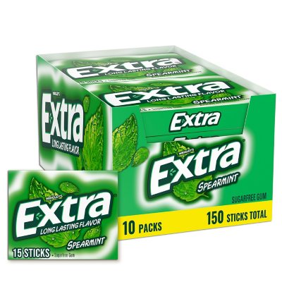 Extra Spearmint Zuckerfreier Kaugummi Großpackung 15 St., 10 Pck.