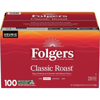 Folgers Classic Medium Roast K-Cup Kaffeepads, 100 St.