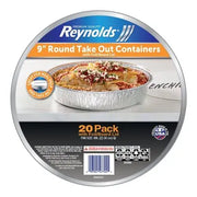 Reynolds 9" Round Foil Take Out Containers with Lids, 20 ct.