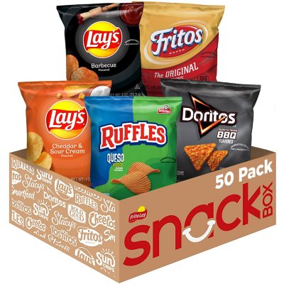 Frito Lay BBQ und Cheddar Mischpackung Chips, 50er-Packung.