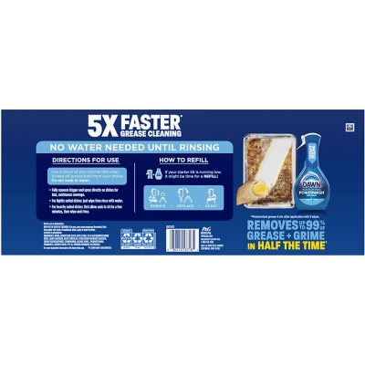 Dawn Platinum Plus Powerwash Spülmittel-Spray-Flaschen-Set, Frischer Duft, 1 Sprühflasche + 2 Nachfüllungen, 1,9 l