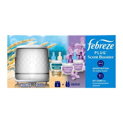 Febreze PLUG Duftöl Starter-Kit, Gerät + 2 Southern Lilac Mornings + 1 Warm Ocean Breeze Nachfüller