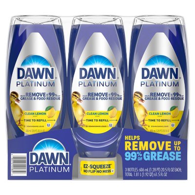 Dawn Platinum EZ-Squeeze Spülmittel, Zitrone, 3 St., 1,82 l