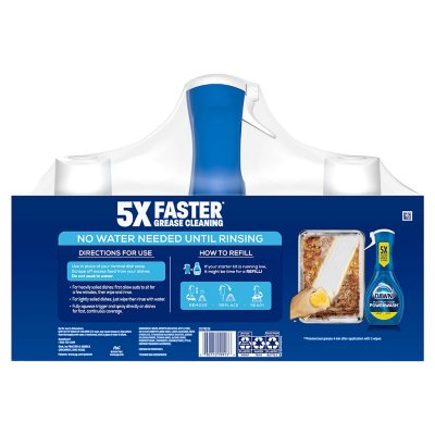 Dawn Platinum Plus Powerwash Spülmittel-Spray-Set, Zitronenduft, 1 Sprühflasche + 2 Nachfüllungen, 1,9 l