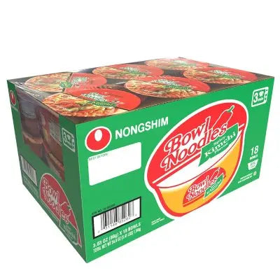 Nongshim Spicy Kimchi Ramen Noodle Soup Bowl 3.03 oz., 18 ct.