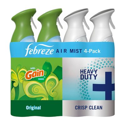 Febreze Air Effects Lufterfrischerspray, Gain Original + Heavy Duty, 4 Stk., 998 g