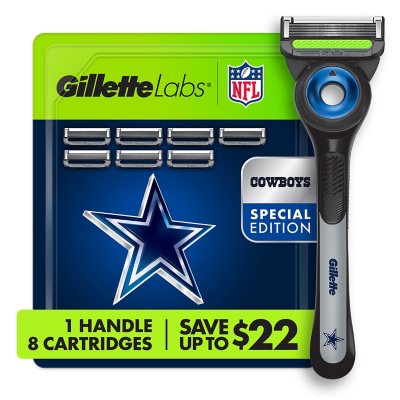 Gillette Labs NFL Dallas Cowboys Rasierer für Herren, Griff + 8 Klingen