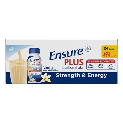 Ensure Plus Trinknahrung, Mahlzeitersatzgetränk, Vanille, 237 ml, 24 Stück