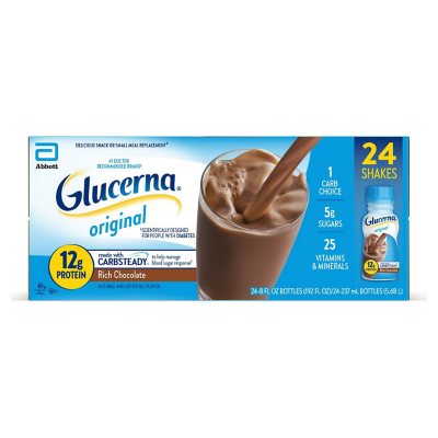 Glucerna 12g Protein Shake, Cremiger Schokoladengenuss 237 ml, 24er-Pack