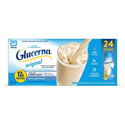 Glucerna 12g Protein Mahlzeitenersatzshake, hausgemachte Vanille 237 ml, 24er-Pack