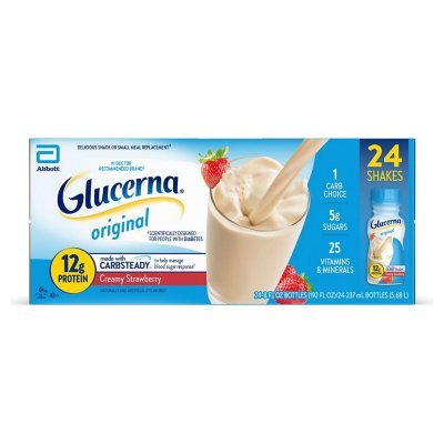 Glucerna 12g Protein Shake, Cremige Erdbeere 237 ml, 24er-Pack