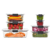 Rubbermaid Brilliance StainShield 14-teiliges Frischhaltedosen-Set aus Kunststoff