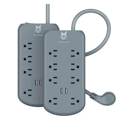 Member's Mark 6-ft. Surge Protectors w/ 2 USB ports, 2-pk.