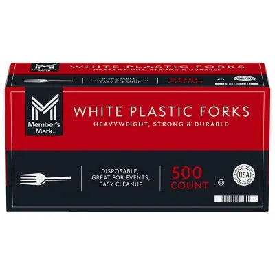 Member's Mark Heavyweight White Plastic Forks, 500 ct.
