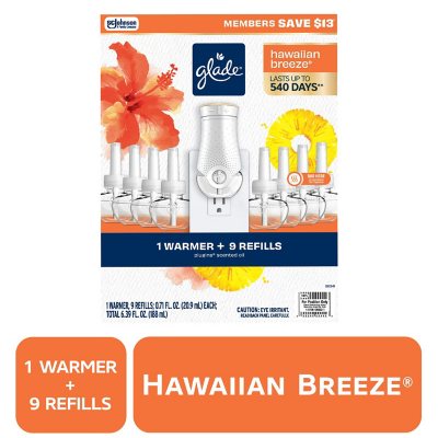 Glade PlugIns Duftöl, Hawaiian Breeze, 1 Stecker + 9 Nachfüller