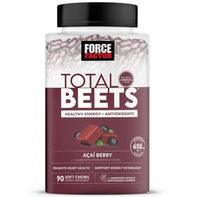Force Factor Total Beets Soft Chews, Açaí-Beere, 90 Stk.