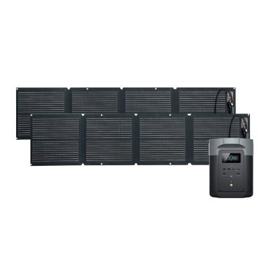 EcoFlow DELTA 2 Max 1900 LFP tragbare Powerstation mit 2 Stk. 110W Solarpanel