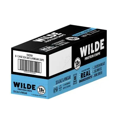 WILDE 13 جرام رقائق بروتين بالملح البحري والخل، 8 عبوات.