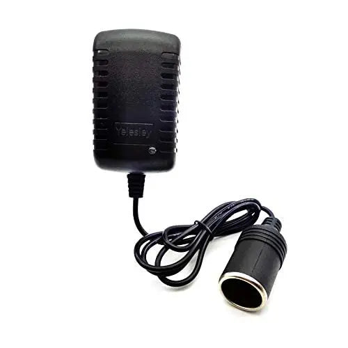 Yelesley AC to DC Converter 2A 24W Car Cigarette Lighter Socket 110-240V to 12V AC/DC Power Adapter Black