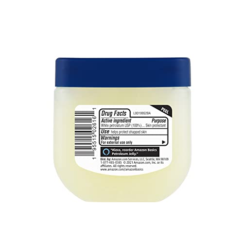 Amazon Basics Petroleum Jelly White Petrolatum Skin Protectant, Unscented, 3.75 oz, 1-Pack, (Previously Solimo)