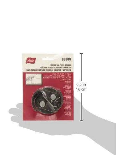 Lisle 63600 Oil Filter Tool,U.S.,2-1/2 - 3-1/8
