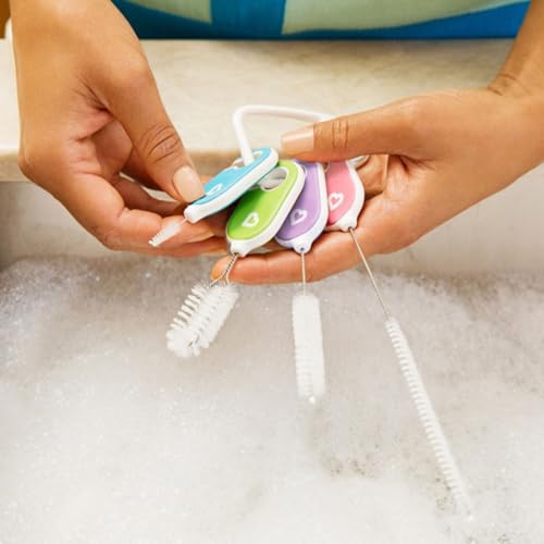 Munchkin® Details™ Bottle and Cup Cleaning Brush 4 Piece Set with Key Ring