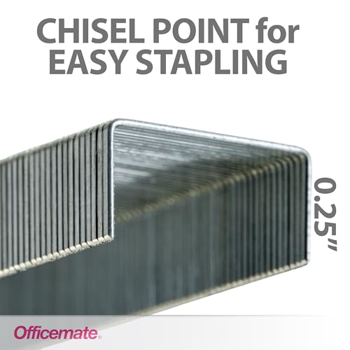 Officemate Standard Staples, 5 Boxes General Purpose Staple, 5000 Staples/Box (91925)