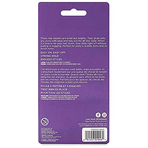 Goody Ouchless Polyband Hair Ties - 250 Ct, Clear, Latex Hair Bands for Women's Hair, Easy Glide, Ultra-Strong Hold Hair Accessories for Women & Men, Secure Hold Ridge Design, All Hair Types