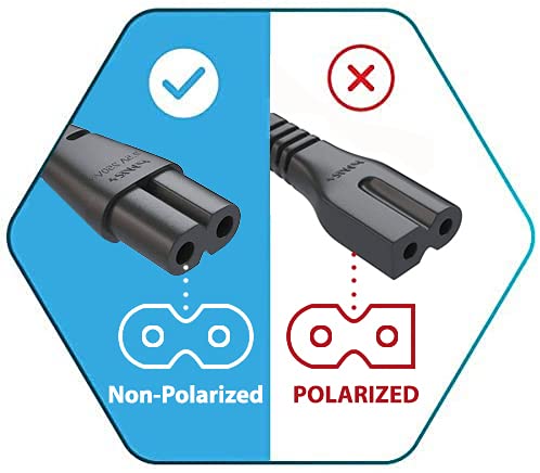 Tv Power Cord 12Ft Cable for Samsung LG TCL Sony: Apple Tv Insignia Sharp Toshiba JVC Hisense 4k 8k UHD Crystal Tizen Smart Roku Google Quantum Panasonic HDR LED QLED 2 Prong UL Listed