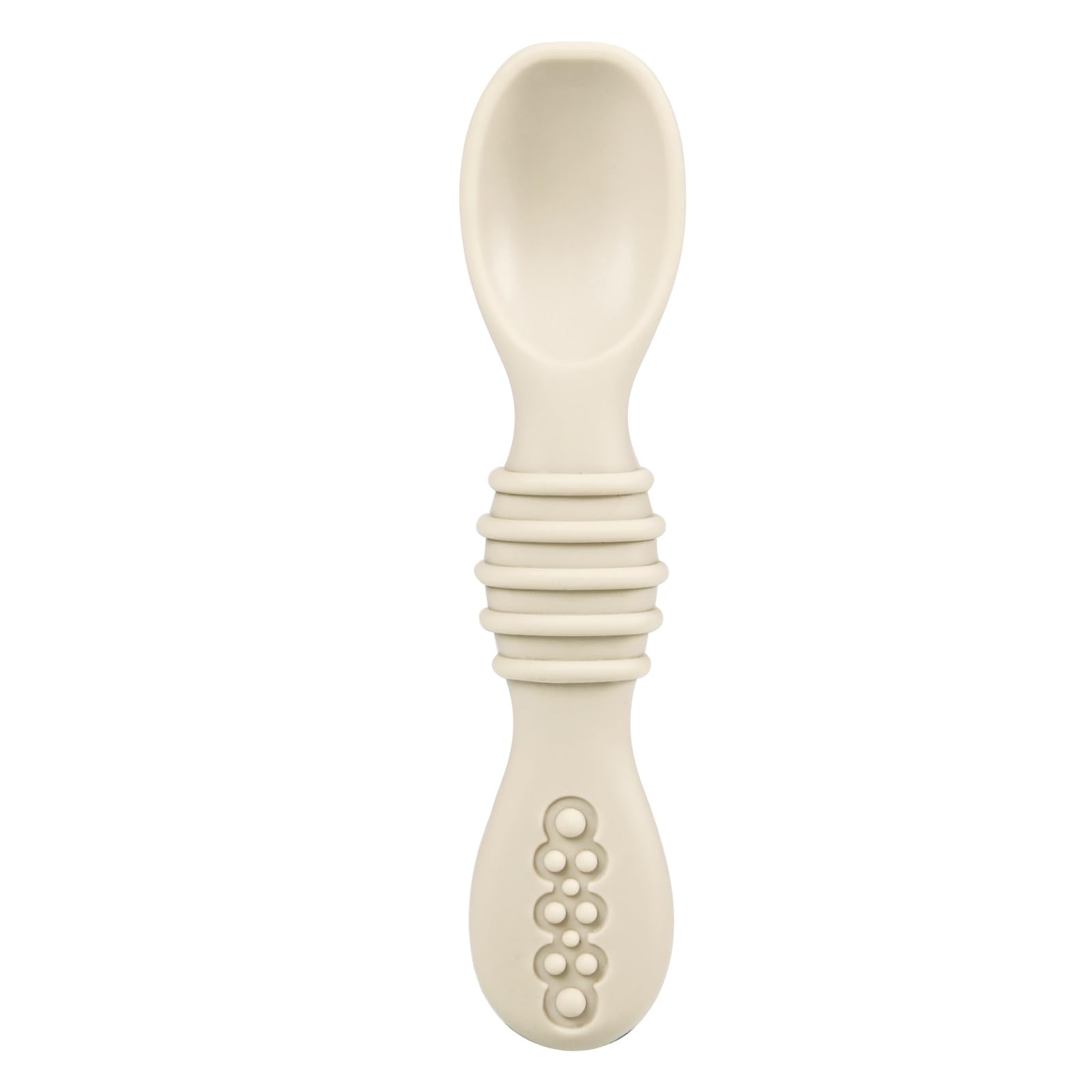 PandaEar 3 Pack Silicone Suction Baby Bowls & 3 Baby Feeding Spoons | Non-Slip Stay Put Bowls & Soft Silicone First Stage Spoons for Toddlers, BPA-Free Baby Led Weaning Set (Linen Brown Tan)