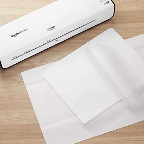 Amazon Basics Clear Thermal Laminating Plastic Paper Laminator Sheets, 9 x 11.5-Inch, 200-Pack, 3mil