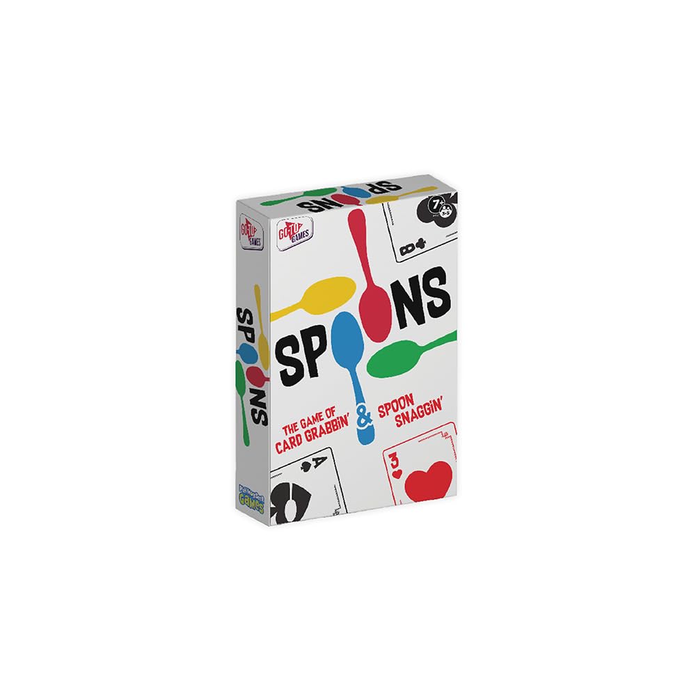 Spoons Spiele, Kartenspiele für Kinder - Spoons Spiel, Kartendeck, lustige Familienspiele für Kinder und Erwachsene, Spielkarten, Spieleabend, Reisespiele, 3-5 Spieler Kartenspiel, Spiele für Erwachsene, ab 7 Jahren