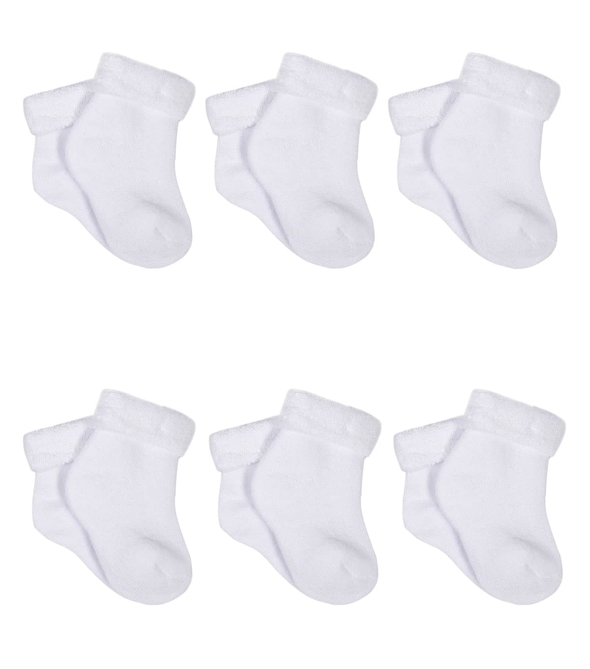 Gerber Baby 6er-Pack Socken, Weiß, 0-3 Monate