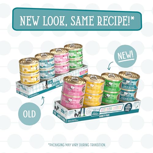 Weruva Cats in The Kitchen, Kitchen Cuties Variety Pack, Wet Cat Food, 3.2oz Can (Pack of 12)
