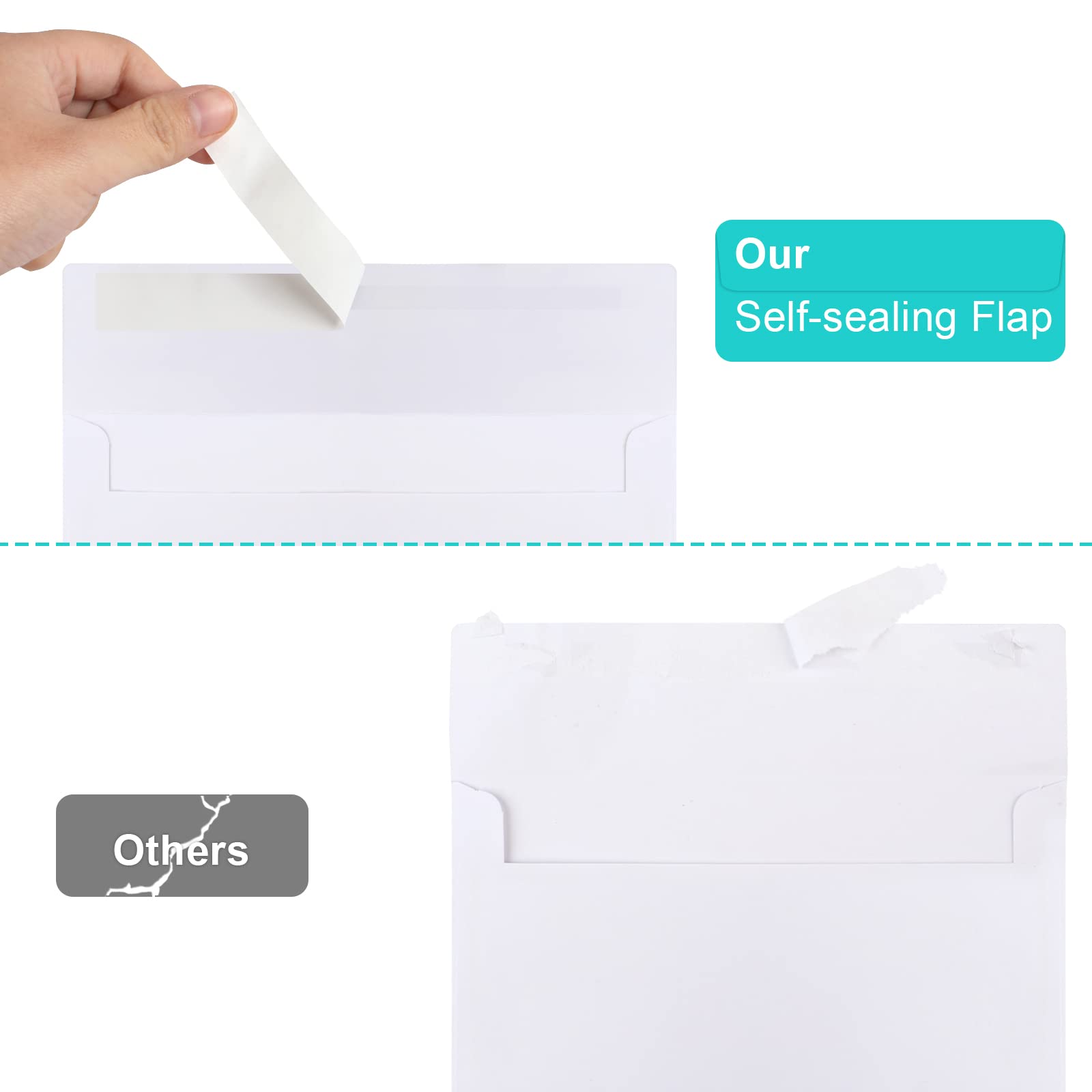 Joyberg 50 Packs 5x7 Envelopes, White A7 Envelopes for Invitations, Printable, Self Seal for Weddings, Invitations, Photos, Postcards, Greeting Cards, Mailing