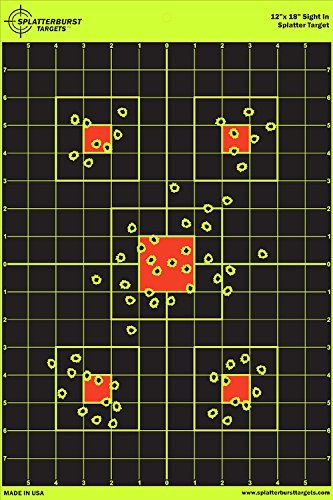 10 Pack - 12â€x18â€ Sight In Splatterburst Target - Instantly See Your Shots Burst Bright Florescent Yellow Upon Impact