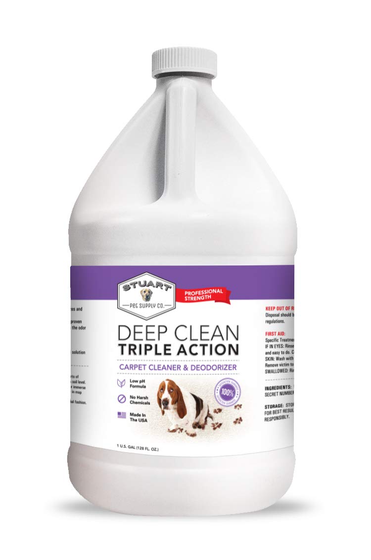 Stuart Pet Supply Co. Professioneller Tiefenreiniger (Gallone) 3X Teppichreiniger & Geruchsentferner, Konzentriertes Verkapselndes Teppichshampoo, Tiergeruchs- & Schmutz-Teppichreinigungslösung 128 fl oz.