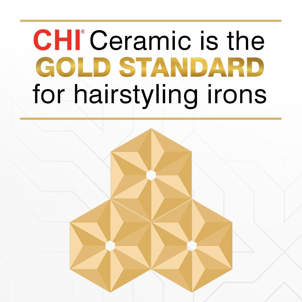 CHI Original Ceramic Flat Iron, Straightener For A Smooth Finish, Ceramic Floating Plates, Quick Heat Up, Analog On/Off Switch, 1" Black