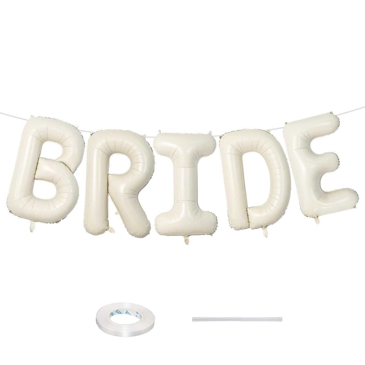 40 Zoll Beige BRAUT Ballons Junggesellinnenabschied für Brautdusche, Creme Weiß Sand Braut Mylar Folienballon Buchstabenbanner, Brautballonbanner für Hochzeit Verlobung Braut-zu-sein Party Gastgeschenke Dekorationen