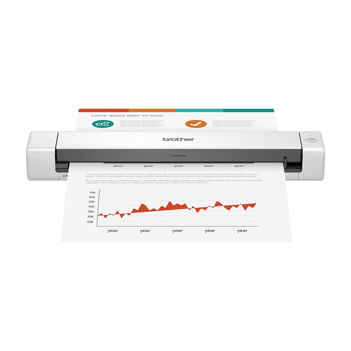 ماسحة المستندات المتنقلة المدمجة Brother DS-640 (الطراز: DS640) 1.5 بوصة × 2 بوصة × 11.9 بوصة