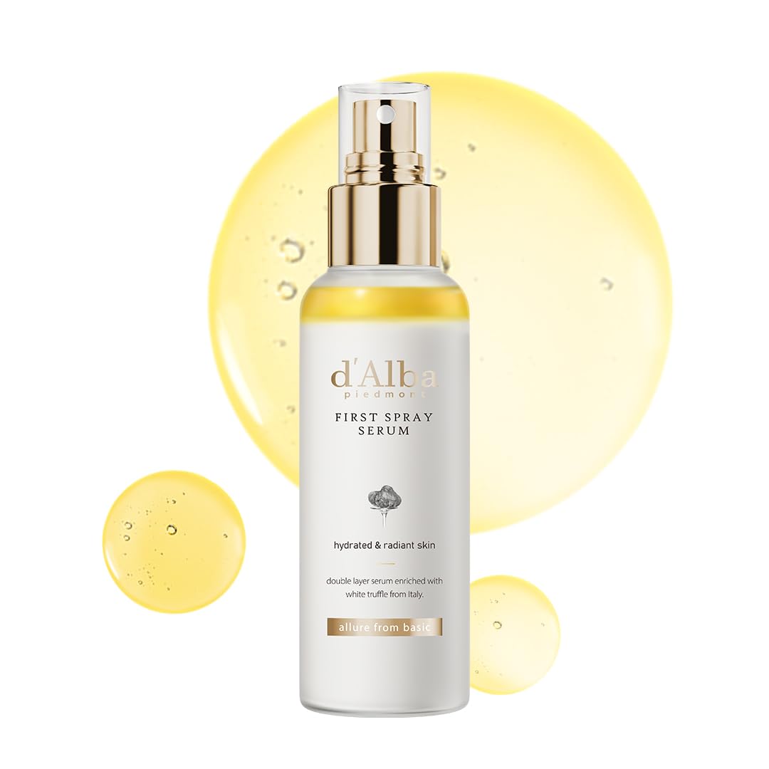 d'alba Piemontesischer Weißer Trüffel First Spray Serum, Vegane Hautpflege, Leichte Feuchtigkeitspflege für das Gesicht, Glow Serum für strahlende Haut, nicht komedogen, All-in-One-Spray, Koreanische Hautpflege (100 ml)