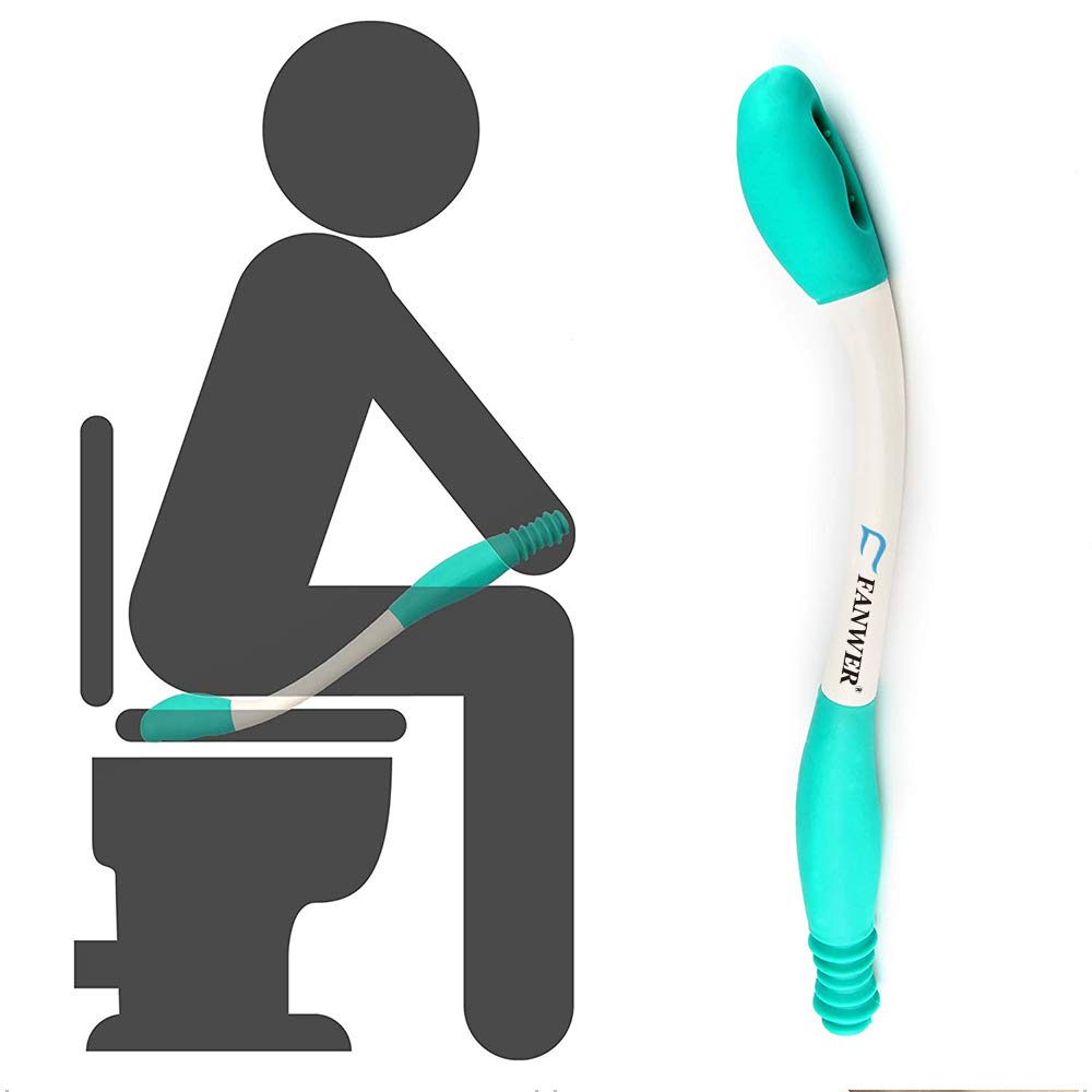 Fanwer Toilettenhilfen, verlängerte Reichweite über 38 cm, greift Toilettenpapier oder vorbefeuchtete Tücher