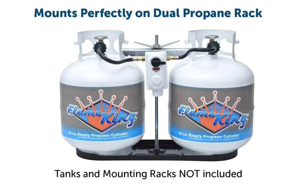 Flame King (KT12ACR-2) 2-Stage Auto Changeover LP Propane Gas Regulator With Two 12 Inch Pigtails For RVs, Vans, Trailers