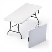 6 Feet Foldable Table with Built in Handle & Steel Legs | Heavy Duty Portable | Perfect for Party, Dining, Wedding, Events, Picnic Indoor, Outdoor, Camping, Utility, Folding