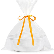 ABenkle Small Basket with Gift Bags and Ribbons, Empty Gift Baskets, Decorative Boho Rope Woven Nursery Storage Organizer Toy Baskets with Handle for Baby Showers, 12"X 8" X 5"