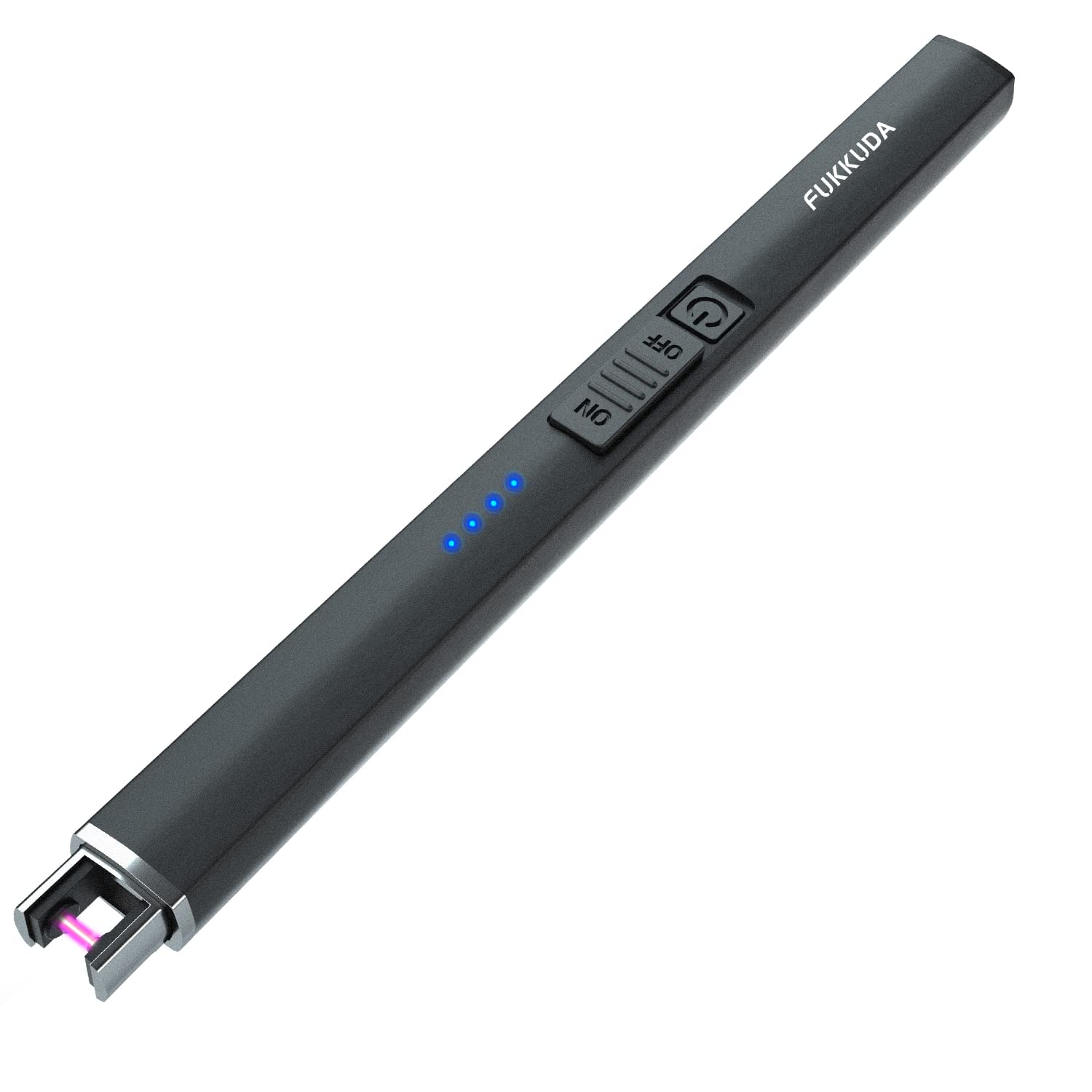 FUKKUDA Elektrisches Kerzenfeuerzeug mit Sicherheitsschalter – USB wiederaufladbares winddichtes & flammenloses Plasma-Lichtbogenfeuerzeug für Osterkörbchen (Obsidian Black)
