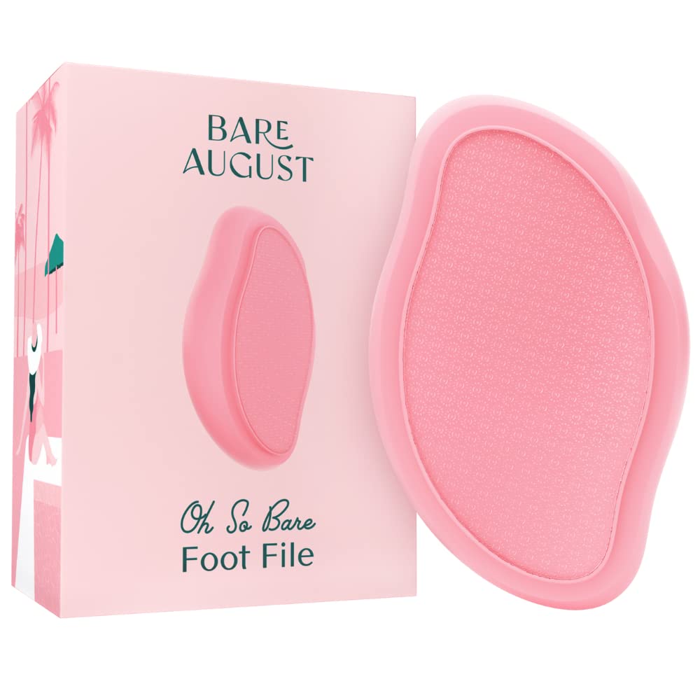 Bare August Glass Foot File Callus Remover- مزيل مسمار القدم الزجاجي - مكشطة الكعب ومقشر القدم أثناء الاستحمام لإزالة الجلد الميت - مبرد باديكير للقدمين للحصول على أقدام ناعمة