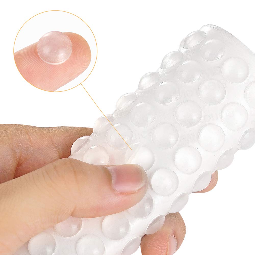 200PCS Cabinet Bumpers Clear Rubber Bumpers Self Adhesive, Soft Close Cabinet Door Bumper Dots, Sound Dampening Cupboard Door Bumpers Pads for Kitchen Drawers, Picture Frames, Furniture