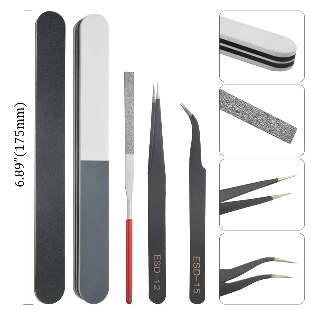 BXQINLENX Professional 8 PCS Model Tools Kit Modeler Basic Tools Craft Set Hobby Building Tools Kit for Gundam Car Model Building Repairing and Fixing(A)
